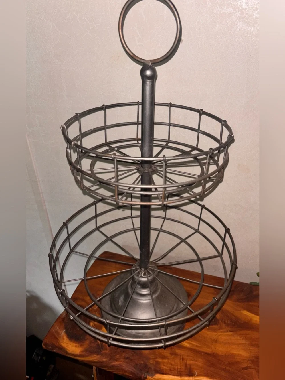 Two-Tier Metal Wire Serving Stand -